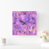 Fractal Flower Square Roman Numeras Clock Vierkante Klok (Huis)