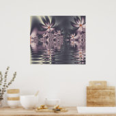 Fractal Flowers Clematis Lake Poster (Keuken)