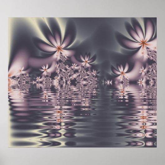 Fractal Flowers Clematis Lake Poster (Voorkant)