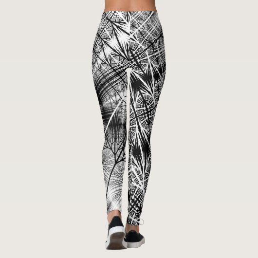 Fractal Forest Mystical Transparent Spiral Pattern Leggings (Achterkant)