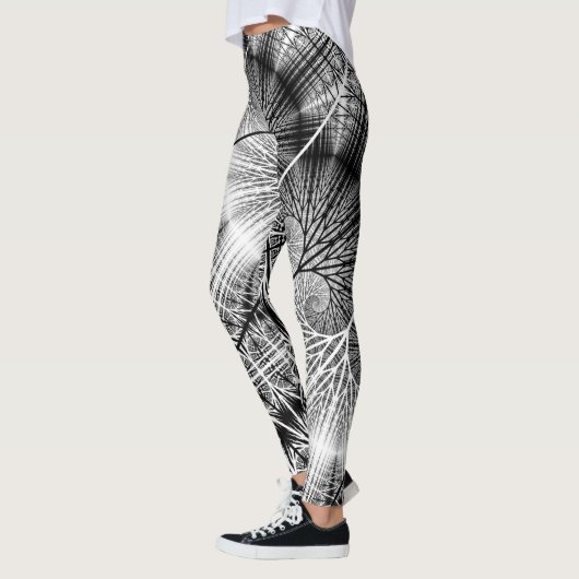 Fractal Forest Mystical Transparent Spiral Pattern Leggings (Links)
