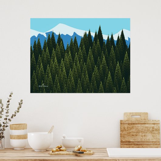 Fractal Forest Poster (Keuken)