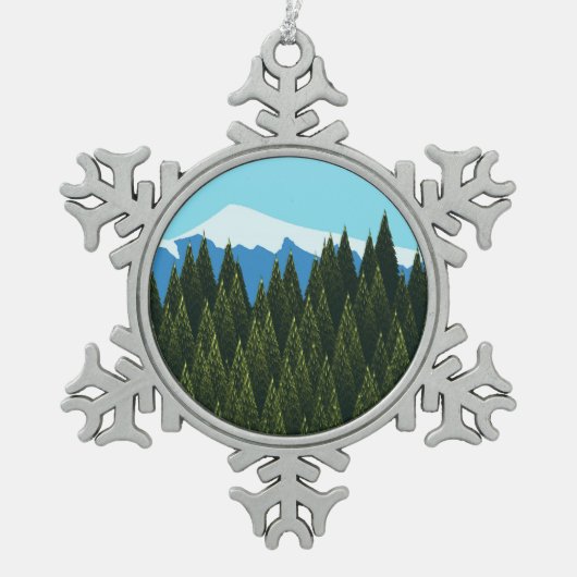 Fractal Forest Tin Sneeuwvlok Ornament (Voorkant)