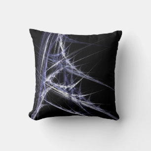 Fractal Frost Pattern Paars Black Pillow Kussen