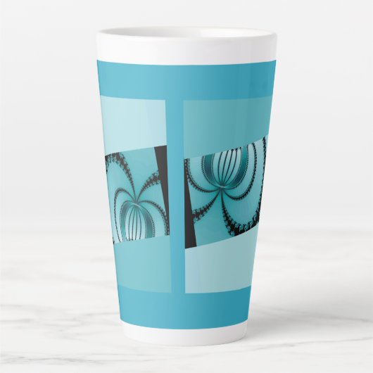Fractal Garden azure Latte Mok (Voorkant)