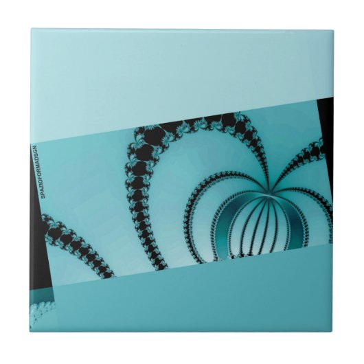 Fractal Garden azure Tegeltje (Voorkant)