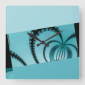 Fractal Garden azure Vierkante Klok (Voorkant)