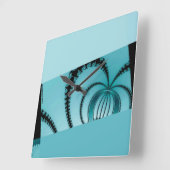Fractal Garden azure Vierkante Klok (Hoek)