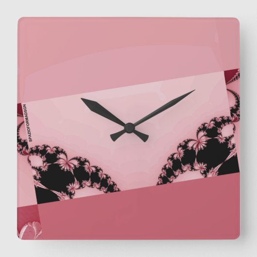 Fractal Garden creamy Vierkante Klok (Voorkant)