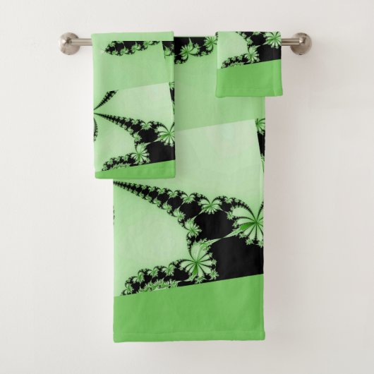 Fractal Garden green Bad Handdoek (Insitu)