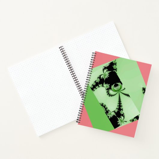 Fractal Garden green & creamy Notitieboek (Binnen)