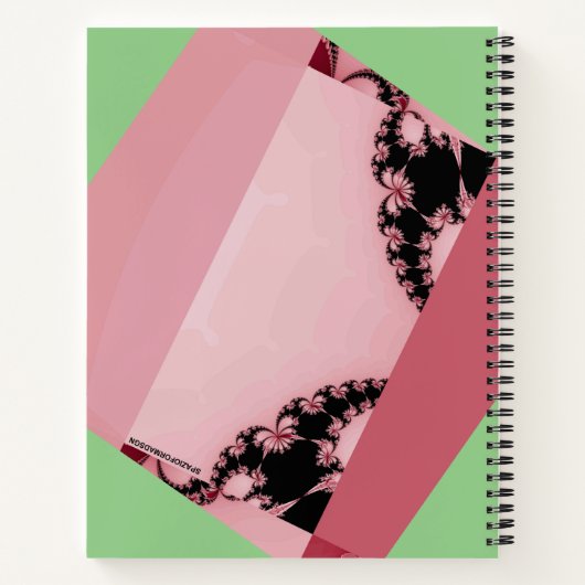 Fractal Garden green & creamy Notitieboek (Achterkant)