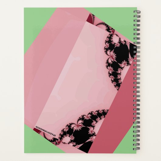 Fractal Garden green & creamy Planner (Achterkant)