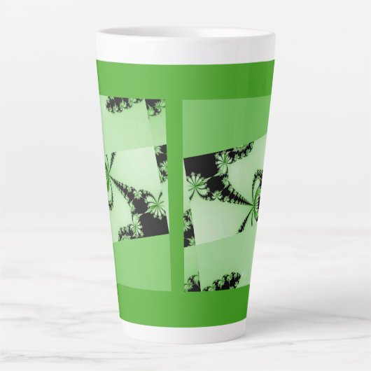 Fractal Garden green Latte Mok (Voorkant)