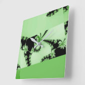 Fractal Garden green Vierkante Klok (Hoek)