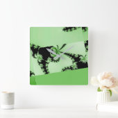 Fractal Garden green Vierkante Klok (Huis)
