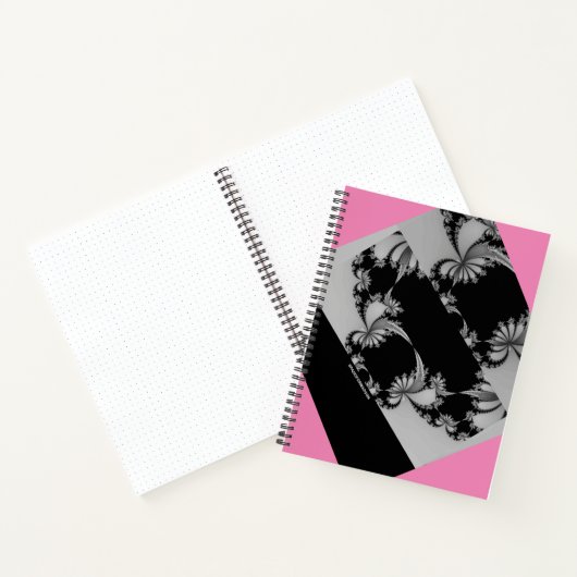 Fractal Garden grijs en thulian Notitieboek (Binnen)