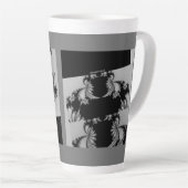 Fractal Garden grijs Latte Mok (Rechterhoek)