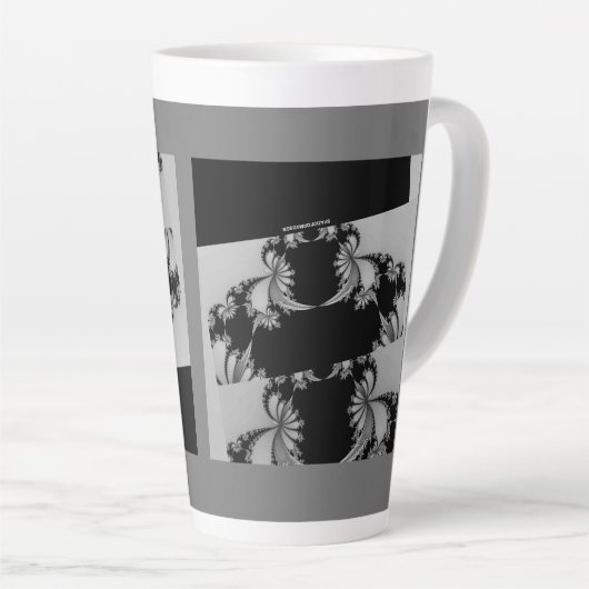 Fractal Garden grijs Latte Mok (Rechterhoek)