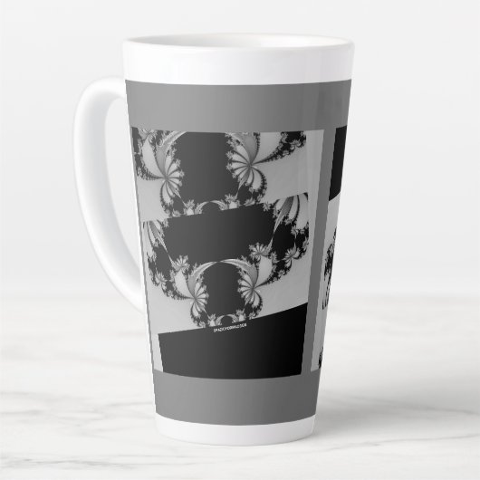 Fractal Garden grijs Latte Mok (Linkerhoek)