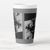 Fractal Garden grijs Latte Mok (Voorkant)