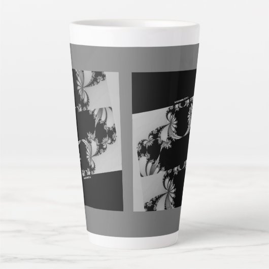 Fractal Garden grijs Latte Mok (Voorkant)