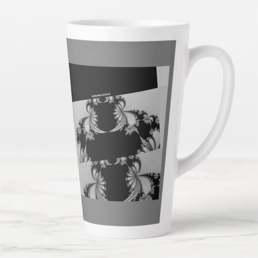 Fractal Garden grijs Latte Mok (Rechts)