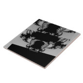 Fractal Garden grijs Tegeltje (Zijkant)