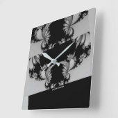 Fractal Garden grijs Vierkante Klok (Hoek)