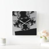 Fractal Garden grijs Vierkante Klok (Huis)