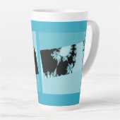 Fractal Garden lagune Latte Mok (Rechterhoek)