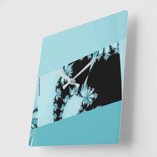 Fractal Garden lagune Vierkante Klok (Hoek)