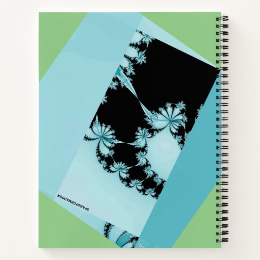 Fractal Garden limoen & lagune Notitieboek (Achterkant)