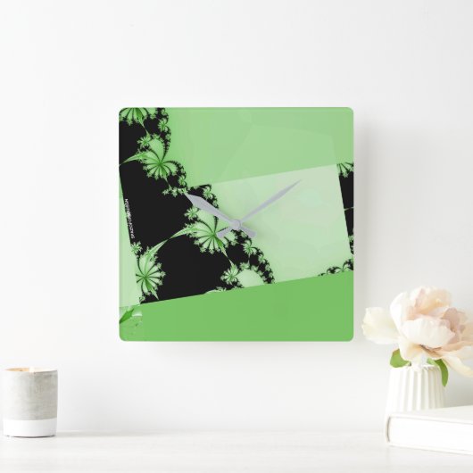 Fractal Garden limoen Vierkante Klok (Huis)