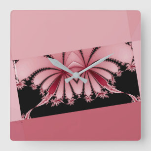 Fractal Garden orchid Vierkante Klok