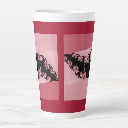 Fractal garden roos Latte Mok (Voorkant)