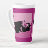 Fractal Garden roos water Latte Mok (Linkerhoek)