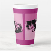 Fractal Garden roos water Latte Mok (Voorkant)