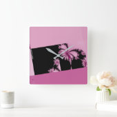 Fractal Garden roos water Vierkante Klok (Huis)