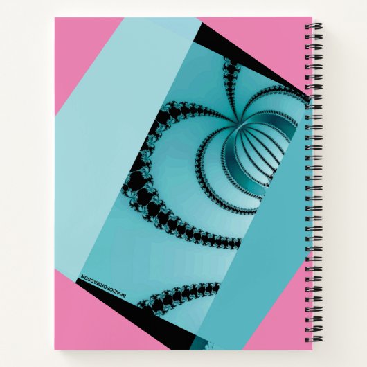 Fractal Garden roze & azure Notitieboek (Achterkant)