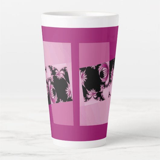 Fractal Garden roze latte Mok (Voorkant)
