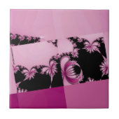 Fractal Garden roze Tegeltje (Voorkant)