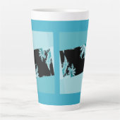 Fractal Garden sky Latte Mok (Voorkant)