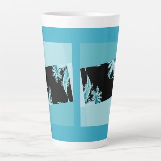 Fractal Garden sky Latte Mok (Voorkant)