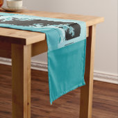 Fractal Garden sky & roos water A Table Runner Lange Tafelloper (Voorbeeld)