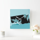 Fractal Garden sky Vierkante Klok (Huis)