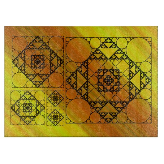 Fractal Geometrie Glas Snijplank (Voorkant)
