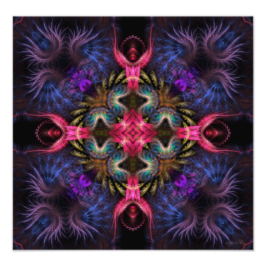 Fractal Geometry Quadra Art Foto Afdruk (Voorkant)