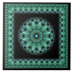 Fractal glanzend flamboyant omgevormd patroon tegeltje