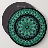 Fractal glanzend flamboyant rond patroon ronde button 6,0 cm (Voorkant /achterkant)